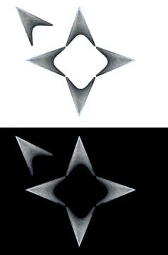 Indicative signs and cursor with 3d effect isolated on black and white backgr Foto stock