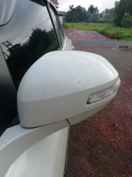 Indicator and Mirror back side of a car Stock Photos