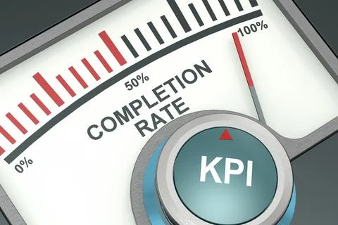 Indicator for completion rate for KPI Stock Illustration