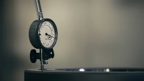 Indicator at the factory the pinter rises rockets and drops back. Close up Video stock 127170154