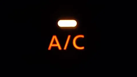 Indicator light shows air conditioning system is off during night time Stock Photos