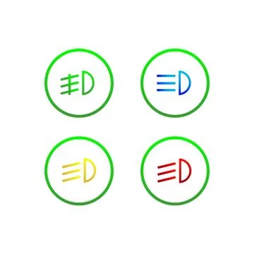 Indicator lights on the car dashboard, dipped beam Stock Illustration