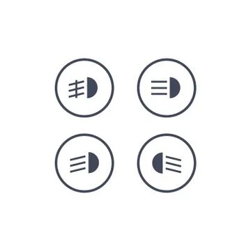 Indicator lights on the car dashboard Icon Vector flat design style Stock Illustration