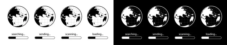 Indicator of loading, sending, scanning, searching the Internet. Information Stock Illustration