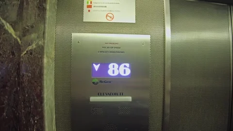 Indicator numbers inside Empire State Building elevator cabin. Stock Footage 328233106