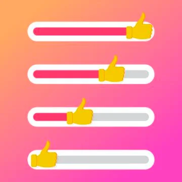 Indicator like slide for social network sliding slider Stock Illustration