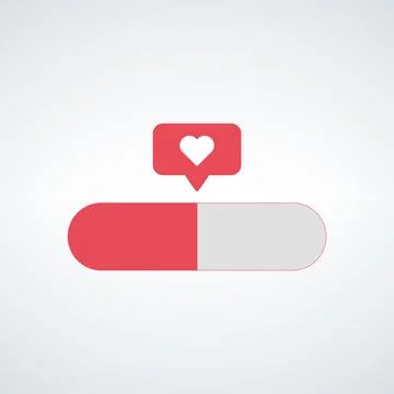 Indicator like slide for social network sliding slider. Like symbol social we Stock Illustration
