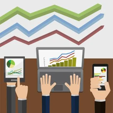 Indicators and statistics, which is displayed Stock Illustration