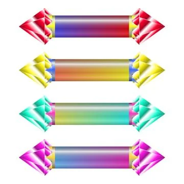 Indicators in different ways with gems on each side of indicator Stock Illustration
