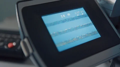 Indicators On Lcd Screen Of Analog Camcorder 4K Stock Footage 124031750