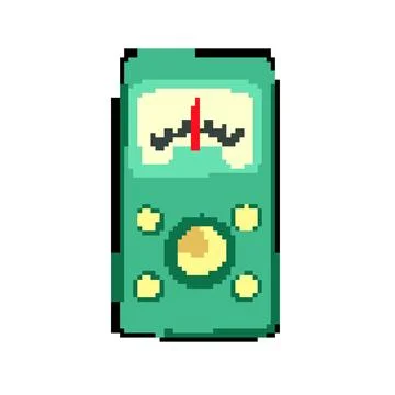 Indicators retro control panel pixel art vector illustration Ilustração Stock