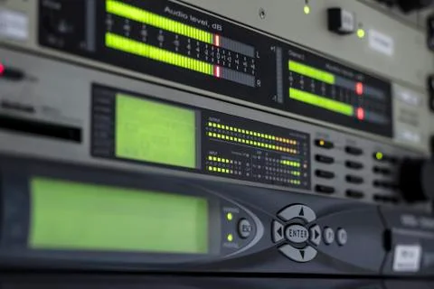 Indicators of sound on the front panel Stock-Fotos