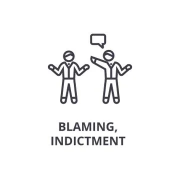 Indictment, blaming thin line icon, sign, symbol, illustation, linear concept Stock Illustration