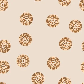 Indie emo line seamless pattern Stock Illustration