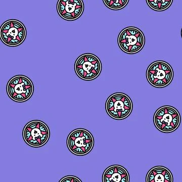 Indie emo vector seamless pattern Illustrazione stock