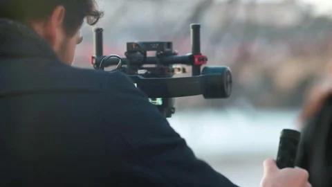 Indie Filmmaker Working with his Model Stock Footage 80230950