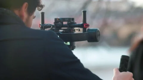 Indie Filmmaker Working with his Model Stock Footage 80231547