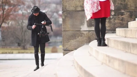 Indie Filmmaker Working With Model Stock Footage 73022885
