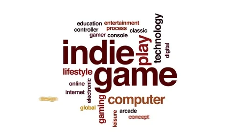 Indie game animated word cloud, text design animation. Stock Footage 78233147