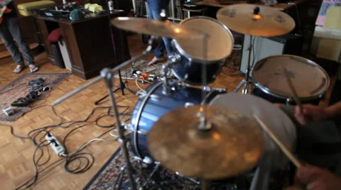 Indie Rock band practice Stock Footage 37227741