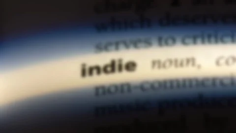 Indie word in a dictionary. Stock Footage 99561121