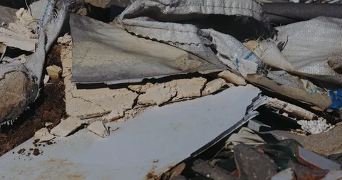Indifference to environmental pollution. Plastic, construction waste, recycling Stock Footage 106065944