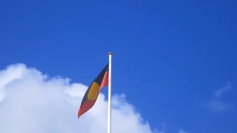 Indigenous Aboriginal flag Australia Stock Footage 93031122
