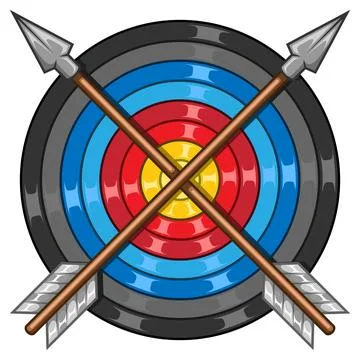 Indigenous arrow on target board Stock Illustration