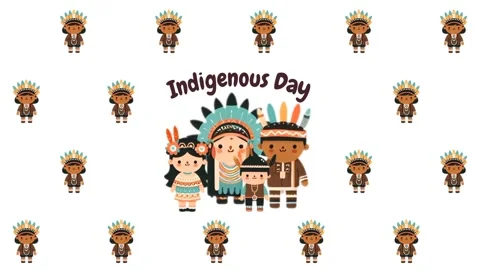 Indigenous Day Pop-Up, Seamless, Pattern Characters: Green Screen Essentials Stockbeeldmateriaal 279199092