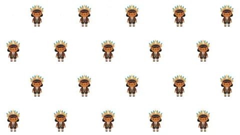 Indigenous Day Pop-Up, Seamless, Pattern Characters: Green Screen Essentials Video stock 279199097