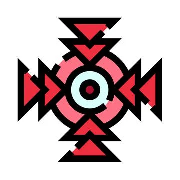 Indigenous geometric pattern symbol with cultural design Stock Illustration