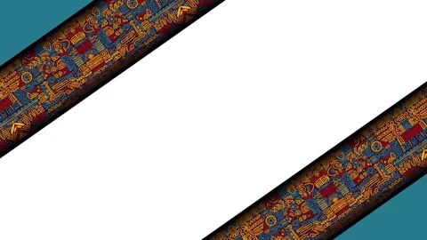Indigenous Native American Ethnic Pattern Frame White Space Background Templ Stock Footage 345491574