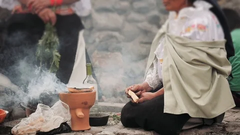 Indigenous rituals of purification Stock Footage 119614956