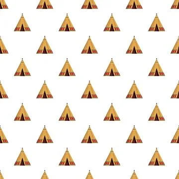 Indigenous teepee dwelling seamless pattern illustration Illustrazione stock