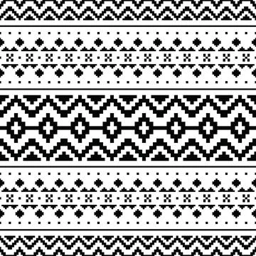 Indigenous tribal seamless pixel pattern. Abstract decorative style. Stock Illustration