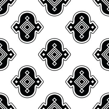 Indigenous tribal seamless repeat pattern. Abstract decorative retro style. Stock Illustration