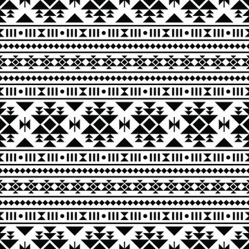 Indigenous tribal seamless retro pattern. Abstract decorative style. Illustrazione stock