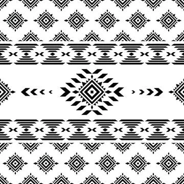 Indigenous tribal seamless retro pattern. Abstract decorative style. Stock Illustration