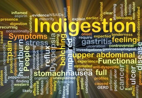 Indigestion background concept glowing Stock Illustration