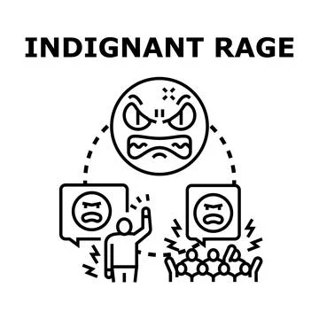 Indignant rage concept expressing public protest and anger Ilustração Stock
