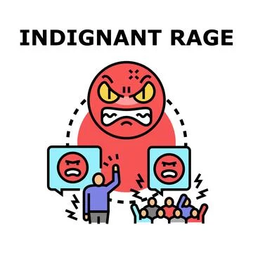 Indignant rage concept expressing public protest and anger Stock Illustration