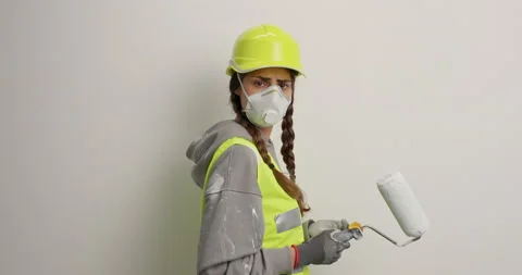 Indignant skilled woman painter has unpleasant talk with chief designer wears Stock Footage 155487398