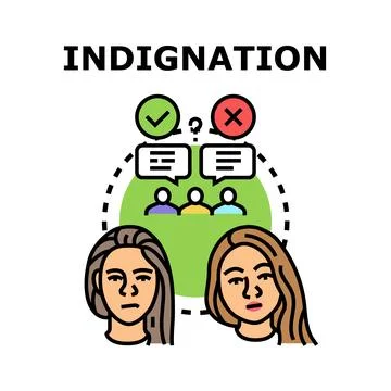 Indignation and decision making process concept Stock Illustration