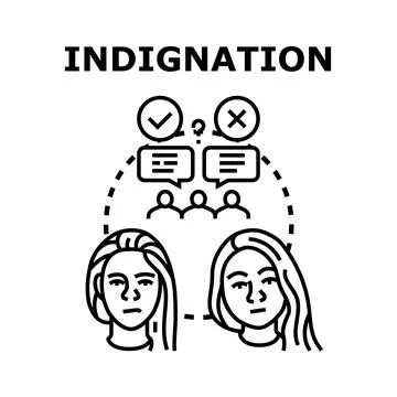 Indignation and decision making process concept Stock Illustration