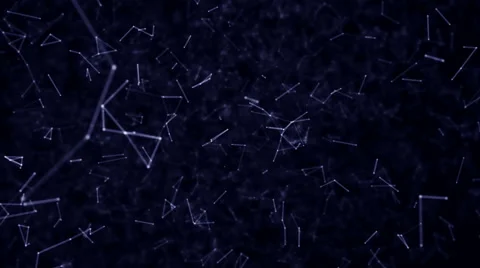 Indigo 4K abstract lines and polygonal background made of plexus flying around. Stock Footage 62930186