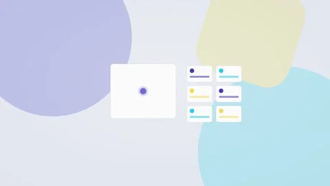 Indigo and aqua AI agent automation workflow flat design loop Vidéo 342627897