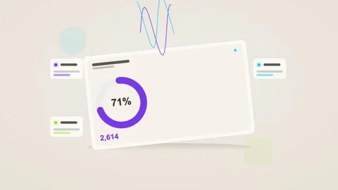 Indigo and cyan analytics dashboard flat design loop Stock Footage 342628420