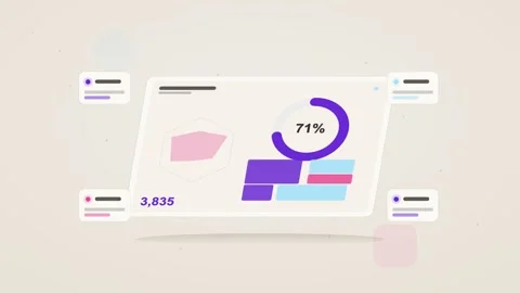 Indigo and cyan analytics dashboard flat design loop Stock Footage 342629105
