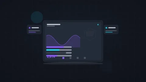Indigo and cyan analytics dashboard flat design loop Stock Footage 342629113