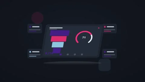 Indigo and pink analytics dashboard flat design loop Stock Footage 342628492